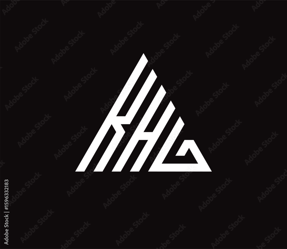 Fototapete modern geometric logo design featuring stylized white letters 