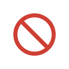 Simple Red Prohibition Symbol on White Background
