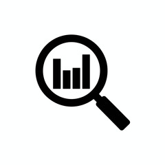 magnifying glass with chart 
