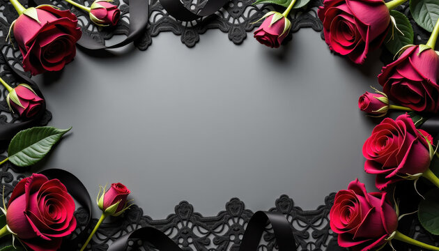 Halloween flatly. Halloween romantic background with red roses