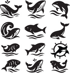 Fototapeta premium Creative fishing illustration with vibrant colors and classic fonts