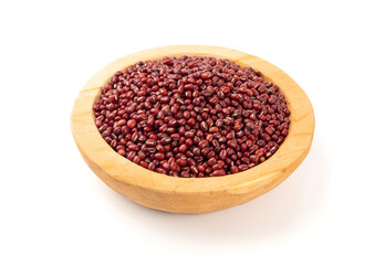 Red adzuki beans isolated, raw azuki bean pile, Vigna angularis legume seeds, dry red mung bean