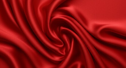 Obraz premium Red Satin Fabric Swirls - Elegant Smooth Texture