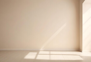 Light beige empty room with soft shadows