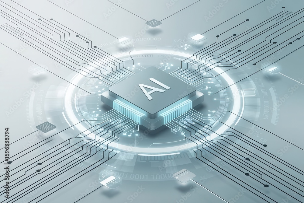 Poster high tech artificial intelligence processor for data analysis and information