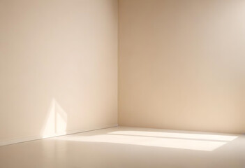 Light beige empty room with soft shadows