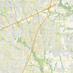 Obraz premium Map of Allen in Texas in a normal road map style. Contains layered vector with roads water, parks, etc.
