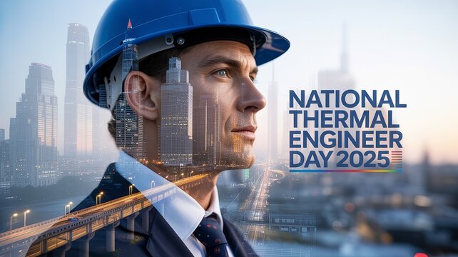 Professional engineer honored on National Thermal Engineer Day, showcasing technology.