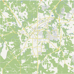 Fototapeta premium Map of kilgore in Texas in a normal road map style. Contains layered vector with roads water, parks, etc.