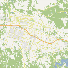 Fototapeta premium Map of Killeen in Texas in a normal road map style. Contains layered vector with roads water, parks, etc.