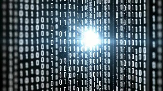 Binary code matrix with central light flare
