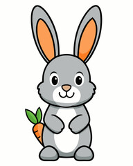 Obraz premium Cute cartoon bunny rabbit vector illustration for easter spring animal drawing graphic design art 100