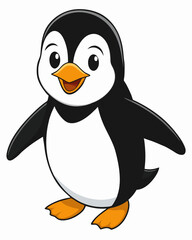 Obraz premium Cartoon penguin vector illustration for kids educational resources and design projects adorable animal drawing