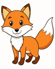 Obraz premium Cute cartoon fox illustration vector drawing for kids books and graphic design projects download free resource