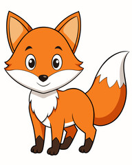 Obraz premium Cute cartoon fox vector illustration for kids and children books animal drawing character design isolated on white