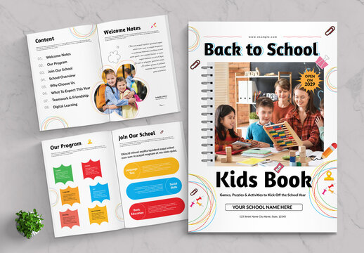 Back To School Kids Book Brochure Template