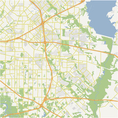 Map of Mesquite in Texas in a normal road map style. Contains layered vector with roads water, parks, etc.