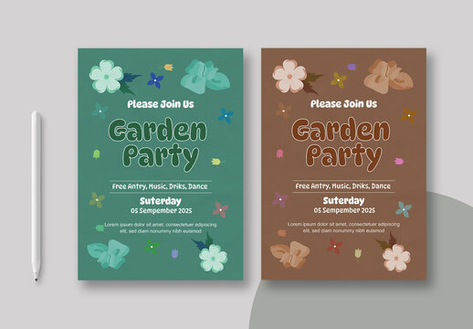 Garden Party Flyer Layout