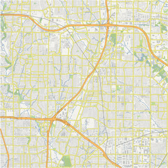 Obraz premium Map of Richardson in Texas in a normal road map style. Contains layered vector with roads water, parks, etc.
