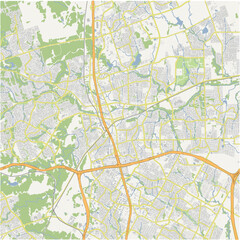 Map of Round Rock in Texas in a normal road map style. Contains layered vector with roads water, parks, etc.
