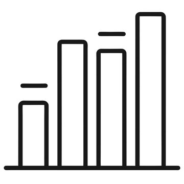 Outline bar graph icon isolated on white background