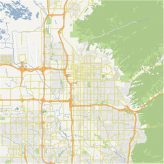 Fototapeta premium Map of Salt Lake City in Utah in a normal road map style. Contains layered vector with roads water, parks, etc.
