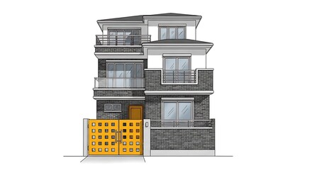 Modern house architecture design building exterior home facade residential property style