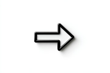 Black and White Arrow Signpost Pointing to the Right Direction with 3D Effect on Plain White Background for Navigation and Roadway Indicators