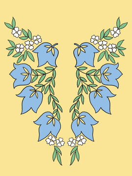 cute simple flower vector on yellow background for fashion graphic