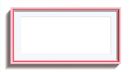 Original minimal rectangular frame for picture, light pink tones, white background.