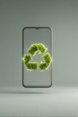 Smartphone with Green Recycle Symbol for Sustainable Technology Concept