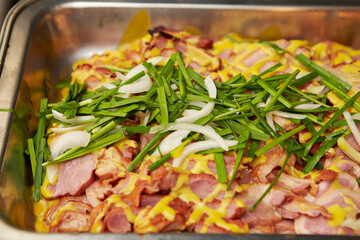Smoked duck on a plate