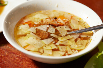 thai noodle soup with pork
