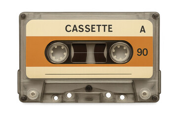 Fototapeta premium Close-up of a vintage audio cassette tape, evoking nostalgia for the golden age of mixtapes and portable music
