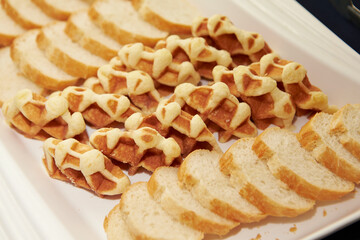 Several kinds of bread on a plate