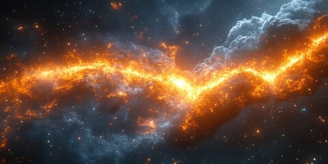 Obraz premium Cosmic explosion illuminates the night sky with vibrant colors in a distant galaxy