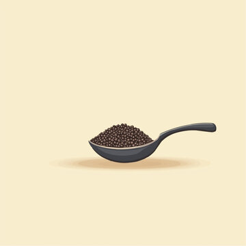 Сhia seeds in tablespoon on a pastel background in vector style  