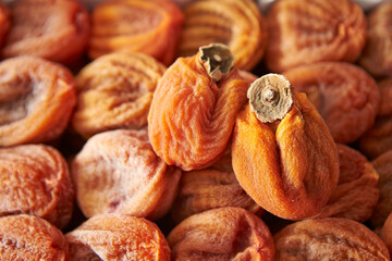 Dried persimmons in a box