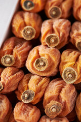 Dried persimmons in a box