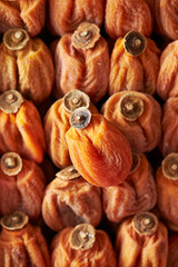 Dried persimmons in a box