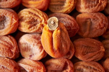 Dried persimmons in a box