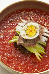 Korean traditional food Cold Buckwheat Noodles  