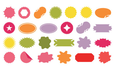 Set of abstract creative shapes with circles elements minimal trendy style, Random blob shapes icon set, Colorful organic shapes Isolated on white background