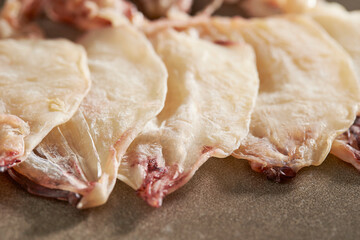 Semi dried squid, dried ingredients