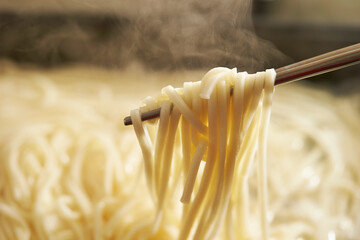 noodles boiled in a pot