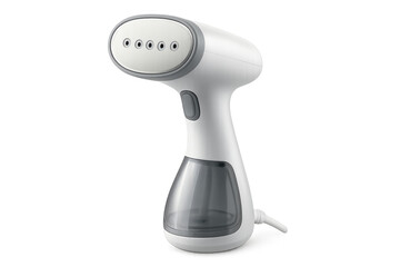 Handheld steamer for clothes isolated on a transparent background, perfect for quick touch-ups and wrinkle removal
