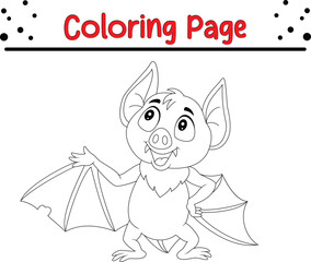 bat coloring page for kids