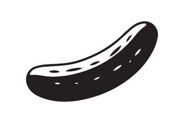 Fresh Whole Cucumber or Pickle Vegetable Silhouette Icon