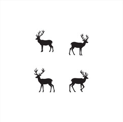 “Silhouette of Reindeer Standing Against Twilight Sky – Elegant Wildlife Winter Scene”
