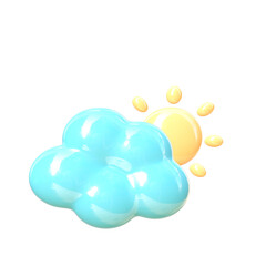 3D Cute Sun and Cloud
